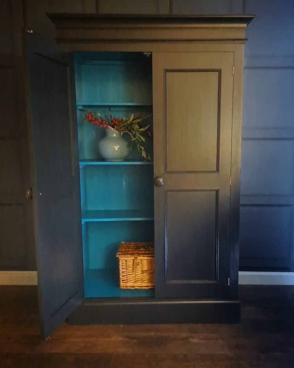 Solid Raud Cupboard Solid Pine cupboard in Raven - Annemarie's Madhouse